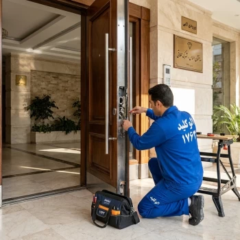 کلیدسازی سیار الوکلید در حال ارائه خدمات قفل و کلید در شهرک محلاتی تهران